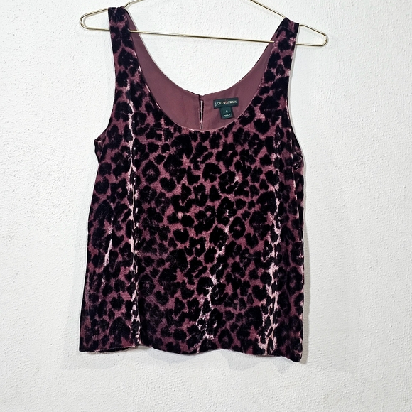 J. Crew Burgundy Leopard Velvet Tank Top - Picture 4 of 14